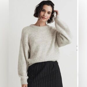 Madewell Wool-Blend Wedge Sweater in Light Beige Size XXS